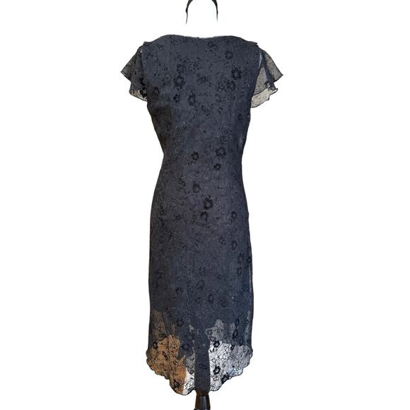 Vtg CDC Black Sheer 8 Dress Whimsigoth Dark Fairy Grunge Y2K Moody Dramatic - Picture 2 of 10